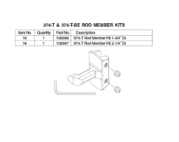 374-T & 374-T-BE ROD MEMBER KITS 374-T & 374-T-BE ROD MEMBER KITS