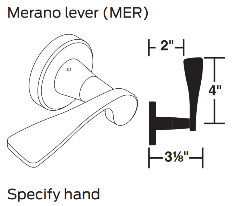 Picture of 09-506 MER Outside Lever Assembly For L Series