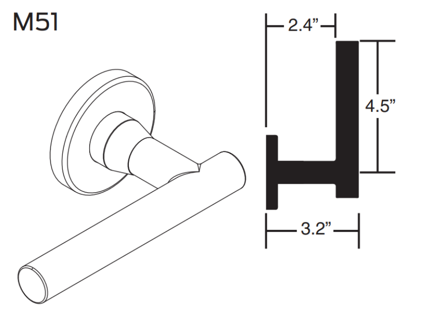 Picture of 09-506 M51 Outside Lever Assembly For L Series