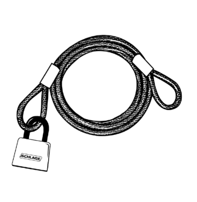 Picture of 994800 Cable Lock, Flexible Steel Cable, Laminated Padlock, 48"