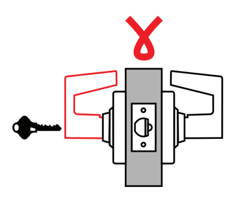 Picture of ND96EU Vandlgard storeroom lock, electrically unlocked outside lever (fail secure)