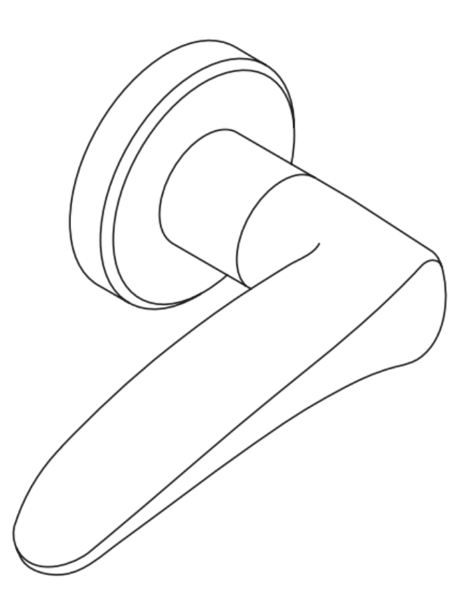 Picture of 09-401 Exterior Lever, w/Retaining Clip & Insertion Tool, For L Series