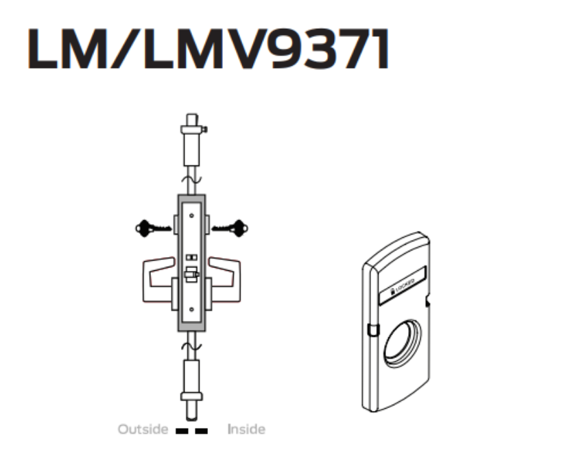 Picture of LM9371 3-point classroom security lock, interior/exterior lockdown