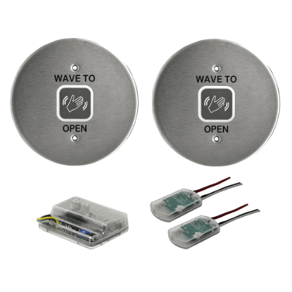 Picture of 8310-3810RW Touchless Actuator, Round, Wave Icon and Text Kit