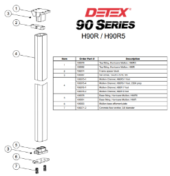 Detex H90R / H90R5 Series Parts Diagram