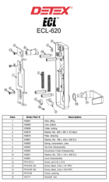 Detex ECL-620 Series Parts Diagram (LHR Shown)