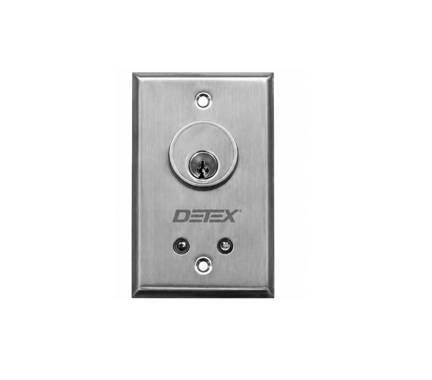 Detex CS462 maintained keyswitch with red and green LED indicators for commercial access control systems