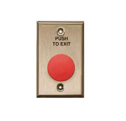 Detex PB-2048-3 mushroom push button switch with Form C contacts for automatic door operators and access control systems