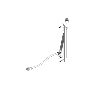 Detex PT-56C power transfer with 6-pin connector and insulated cable for electrified door hardware
