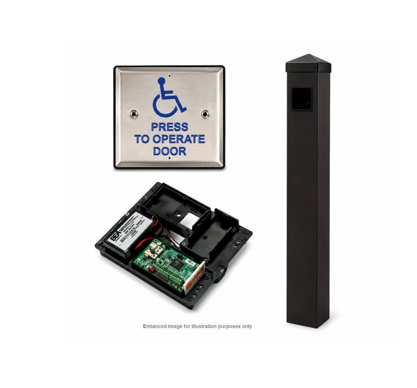 Detex 104788-2 Wireless Single Button Post Kit