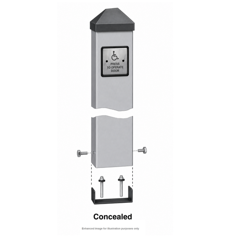 Detex 105396-2 surface mount switch post with concealed bronze mounting