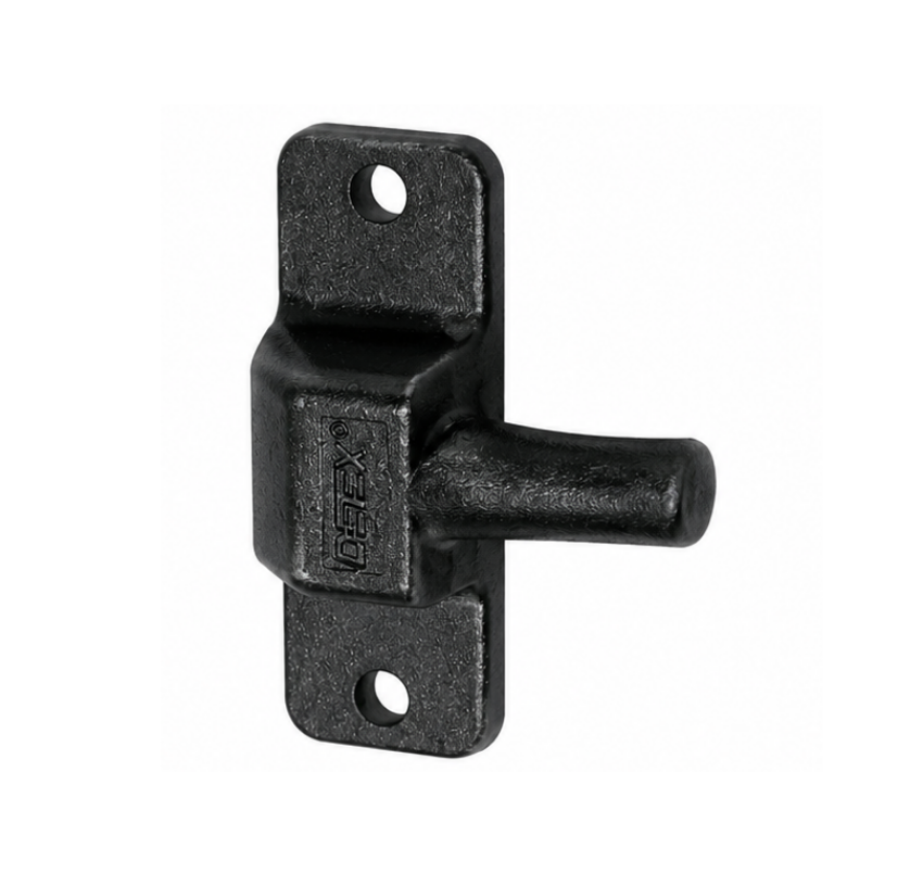 Detex DX1 black single hinge-side locking dead bolt