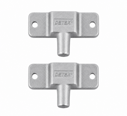Detex DX2 double hinge locking dead bolt in gray finish