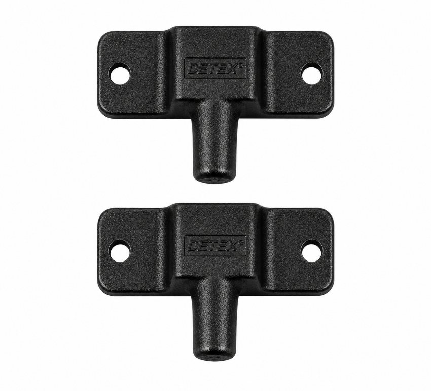 Detex DX2 double hinge locking dead bolt in black finish