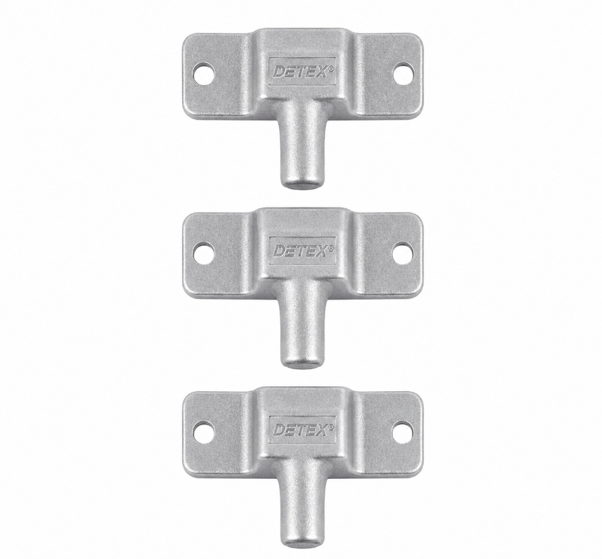 Detex DX3 triple hinge locking dead bolt gray finish