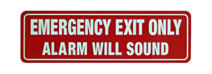Detex EA-561 self-adhesive exit alarm warning door sign