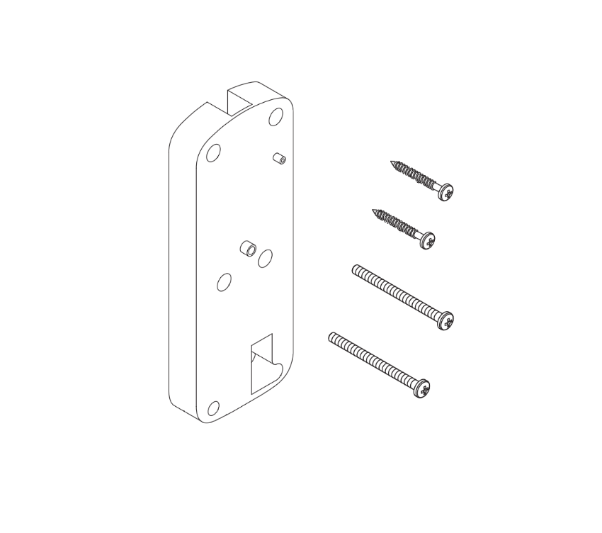 Schlage 46929238 interior baseplate spacer kit for 993-S surface vertical rod exit trim