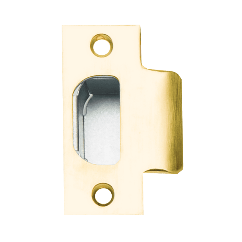 Schlage 10-016 square corner fire door T-strike in 605 bright brass finish