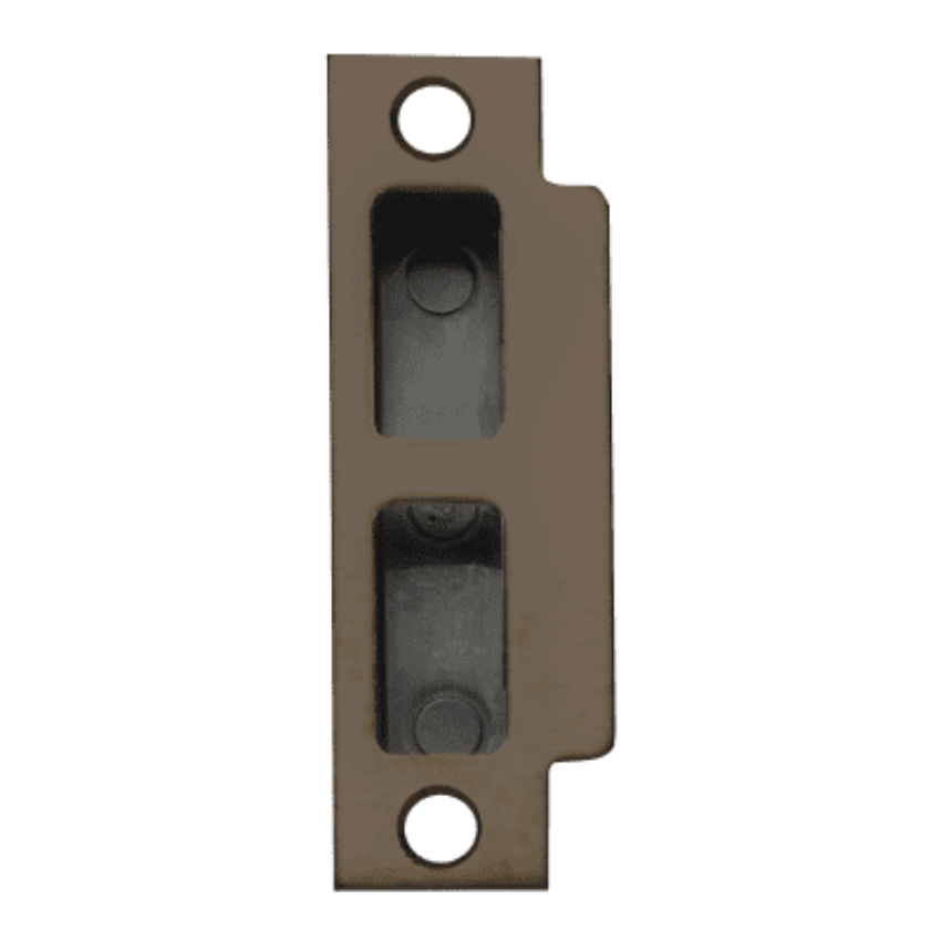 Schlage 10-072-100 T-square corner strike with plastic box in 643E aged bronze finish