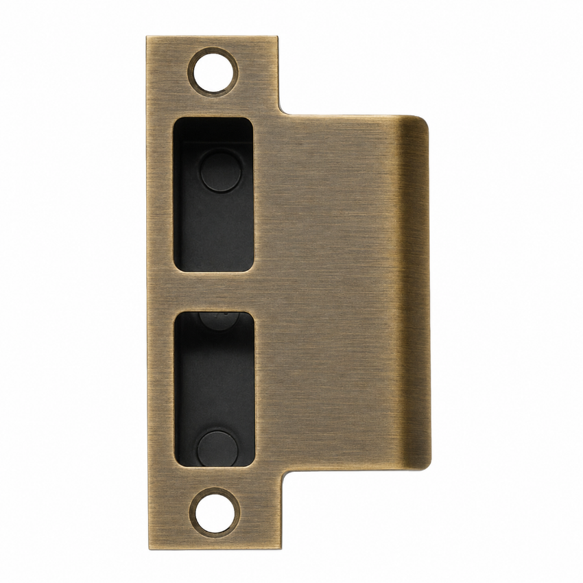 Schlage 10-072-200 T-square corner strike with plastic box in 609 antique brass finish