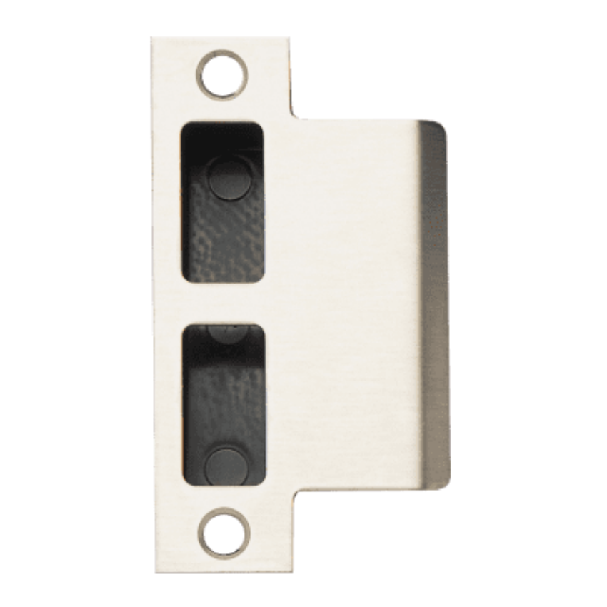 Schlage 10-072-200 T-square corner strike with plastic box in 630 satin stainless steel finish