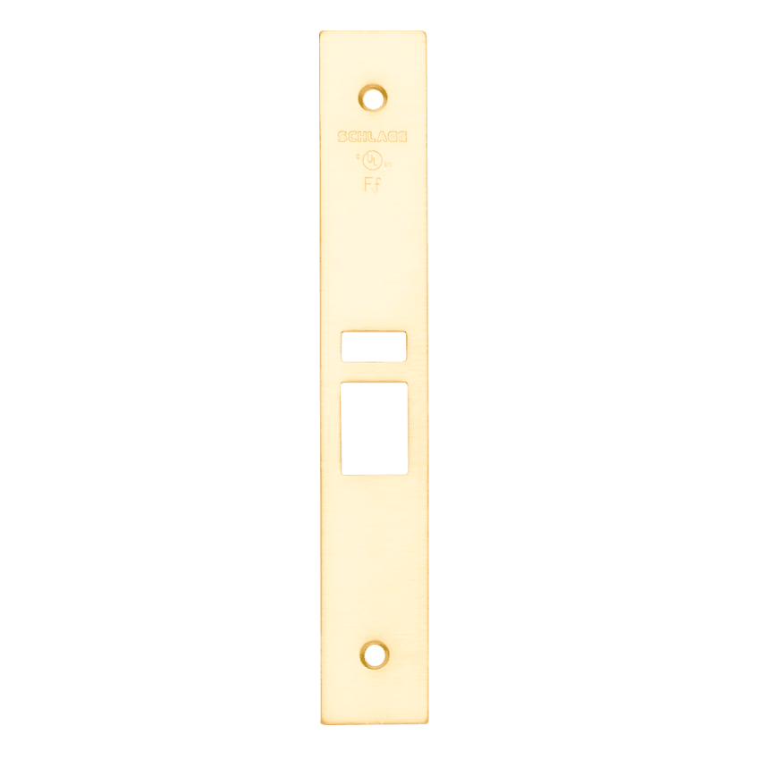 Schlage 09-663 latch x auxiliary latch armor front in 605 bright brass finish