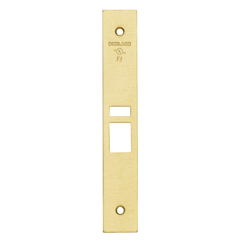 Schlage 09-663 latch x auxiliary latch armor front in 606 satin brass finish