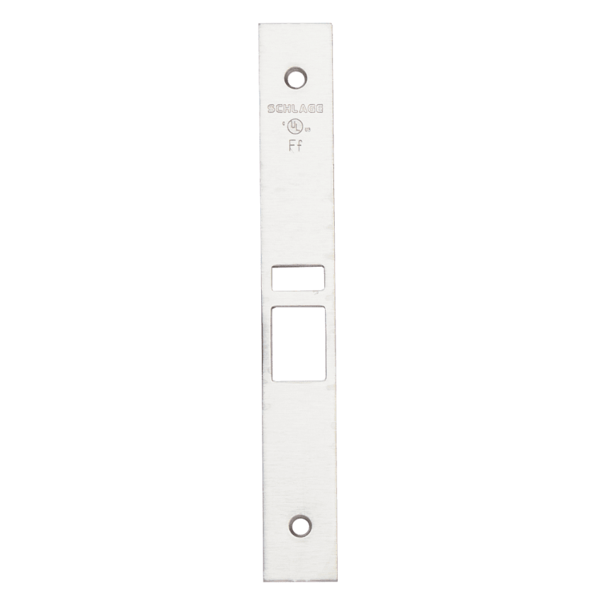 Schlage 09-669 latch and auxiliary latch armor front in Satin Chrome finish
