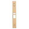 Schlage 09-669 latch and auxiliary latch armor front in Satin Bronze finish
