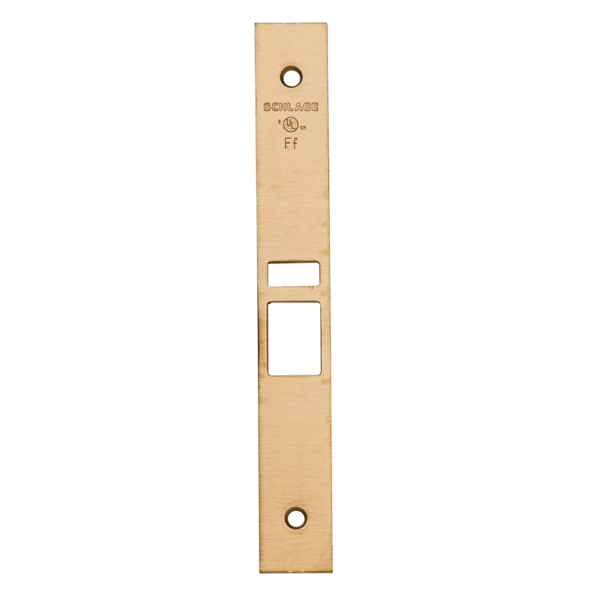 Schlage 09-669 latch and auxiliary latch armor front in Satin Bronze finish