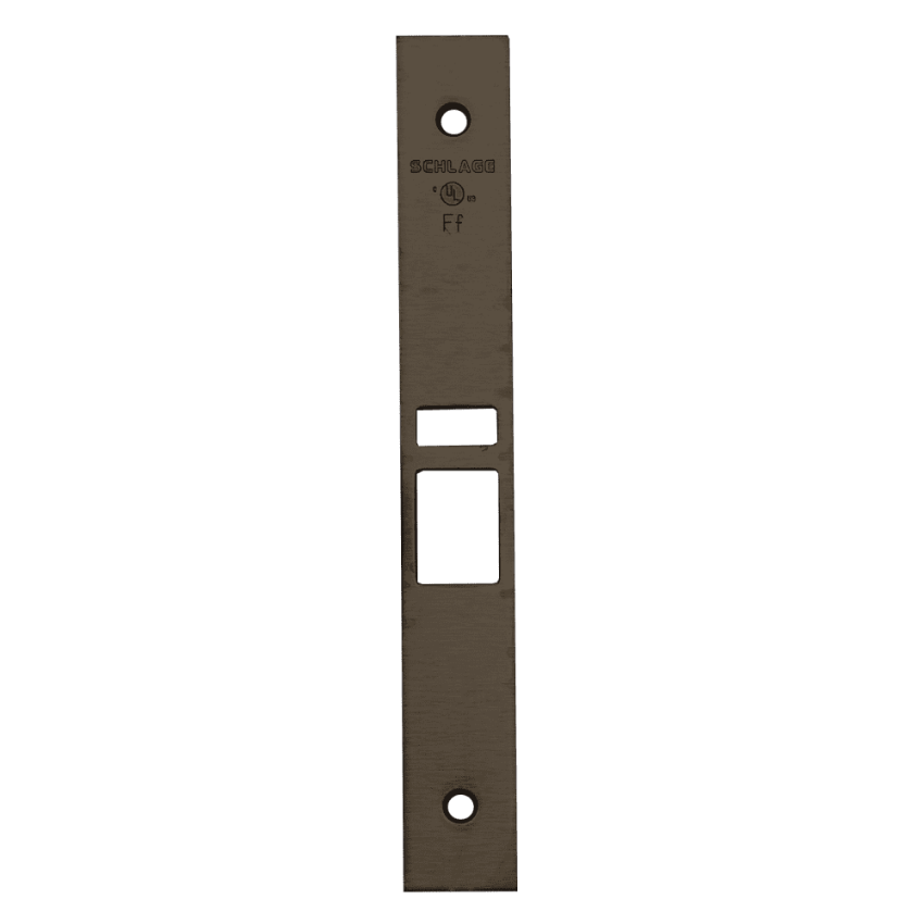 Schlage 09-669 latch and auxiliary latch armor front in Aged Bronze finish
