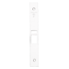 Schlage 09-669 latch and auxiliary latch armor front in Bright Chrome finish