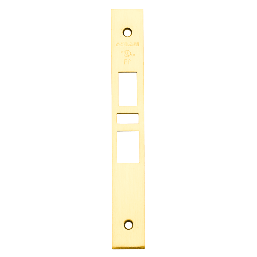 Schlage 09-672 latch auxiliary latch deadbolt armor front in 605 bright brass finish