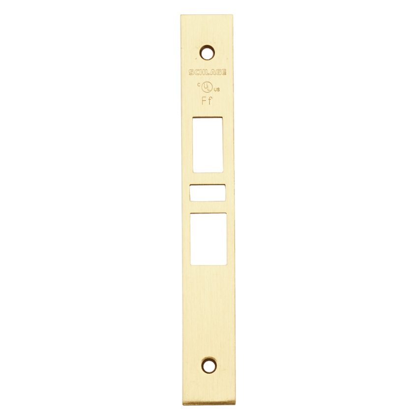 Schlage 09-672 latch auxiliary latch deadbolt armor front in 606 satin brass finish