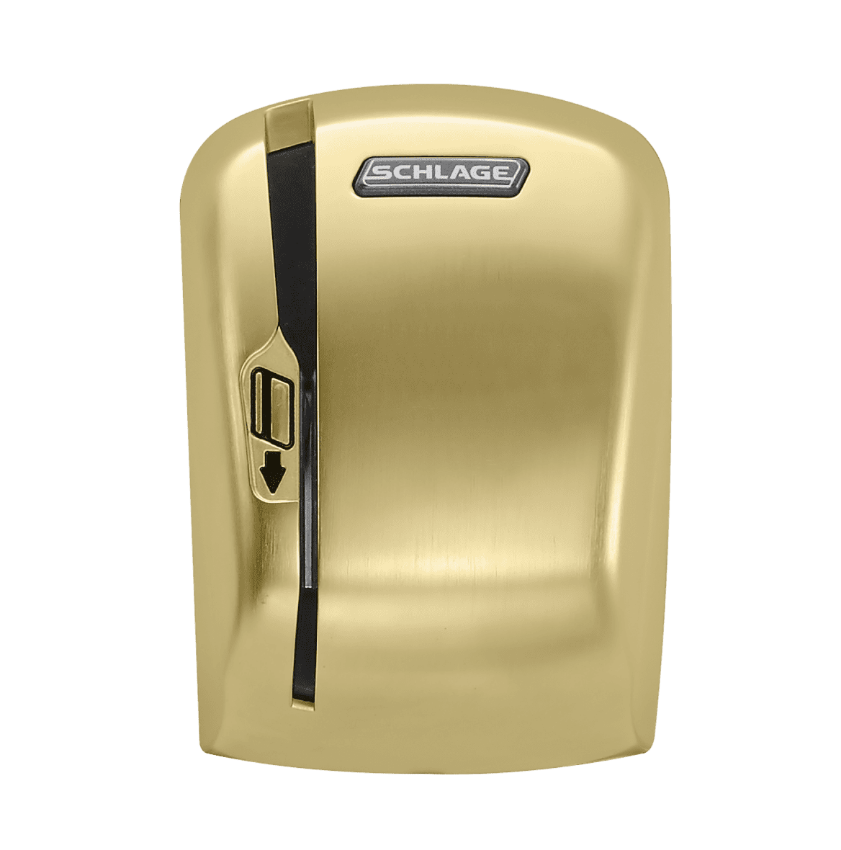 Schlage MS magnetic stripe swipe reader module in 606 satin brass finish