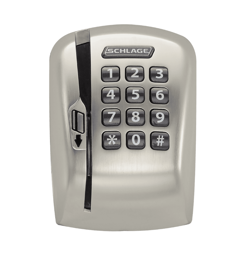 Schlage MSK magnetic stripe with keypad reader module in 619 Satin Nickel finish
