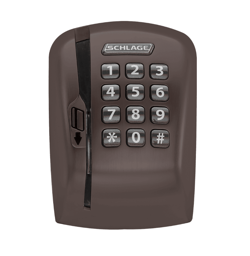 Schlage MSK magnetic stripe with keypad reader module in 643E Aged Bronze finish