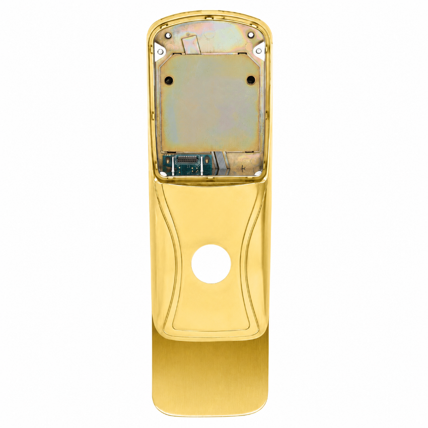Schlage 47258398 993 exit exterior escutcheon in 605 Bright Brass finish