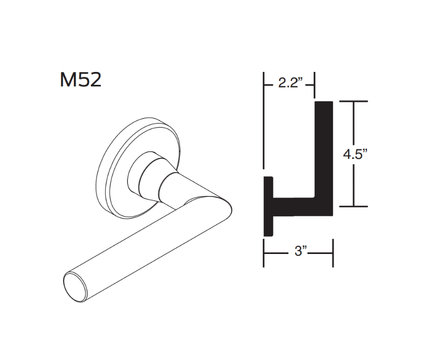 Picture of 09-402 M52 Inside Lever For L Series
