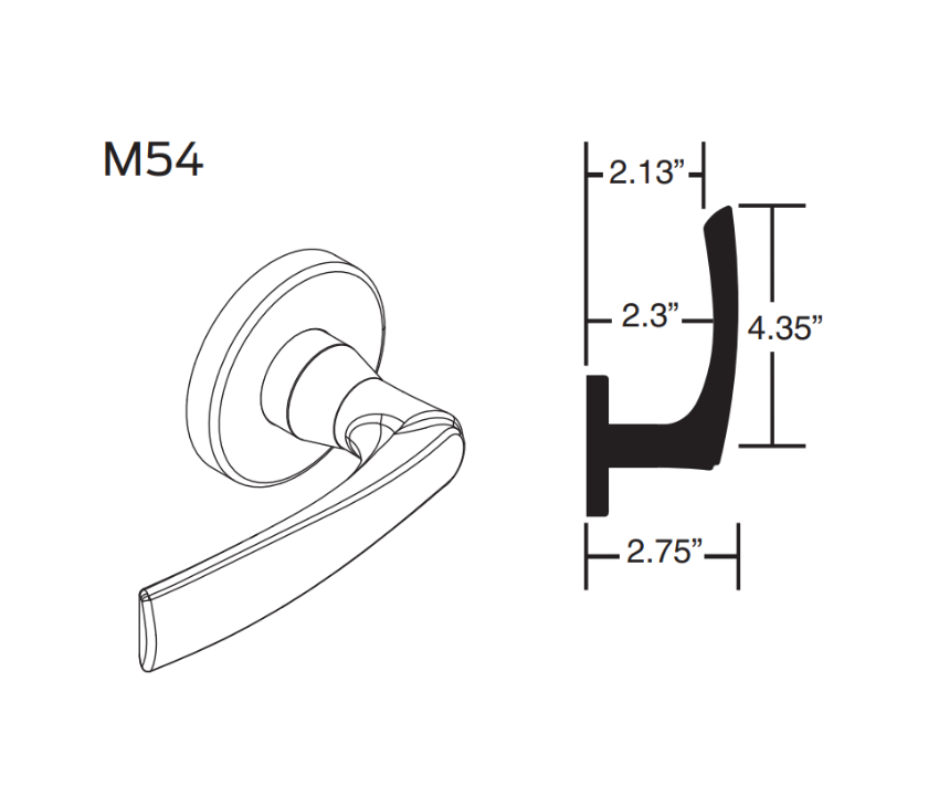 Picture of 09-402 M54 Inside Lever For L Series