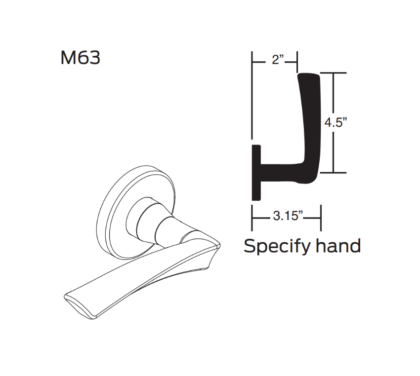 Picture of 09-402 M63 Inside Lever For L Series