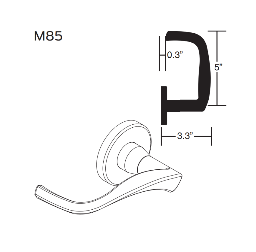 Picture of 09-402 M85 Inside Lever For L Series