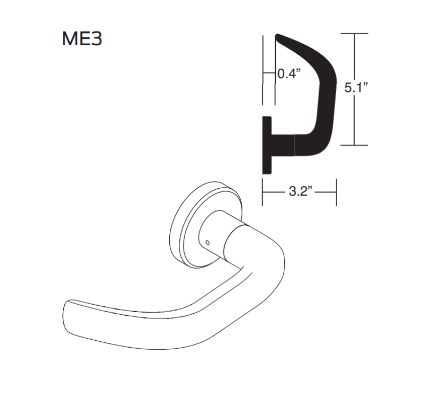Picture of 09-402 ME3 Inside Lever For L Series