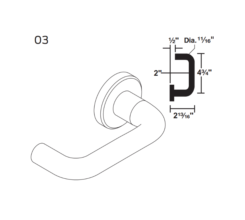 Picture of 09-506 03 Outside Lever Assembly For L Series