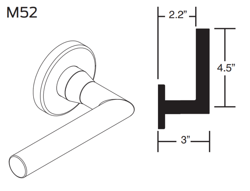 Picture of 09-506 M52 Outside Lever Assembly For L Series