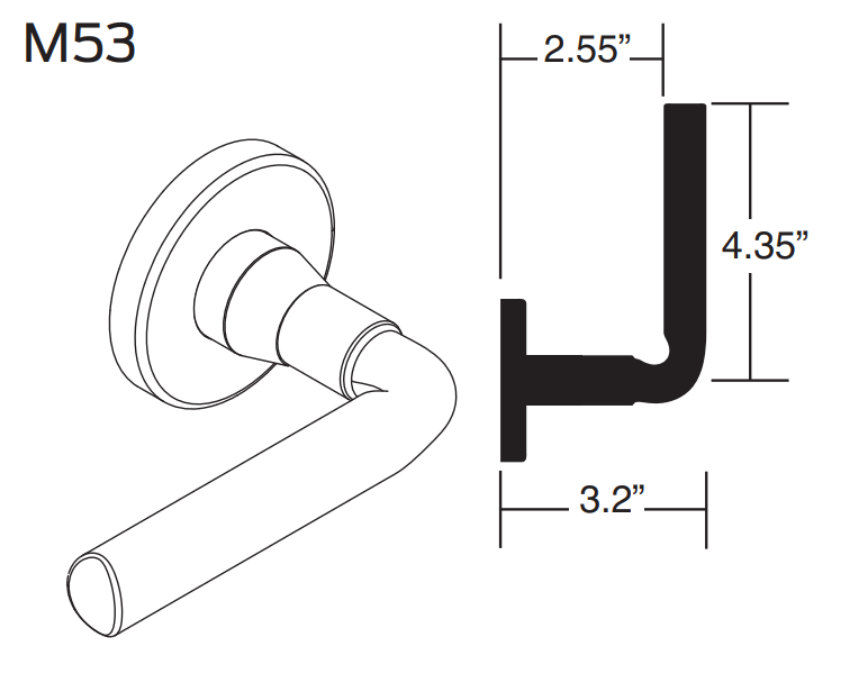 Picture of 09-506 M53 Outside Lever Assembly For L Series