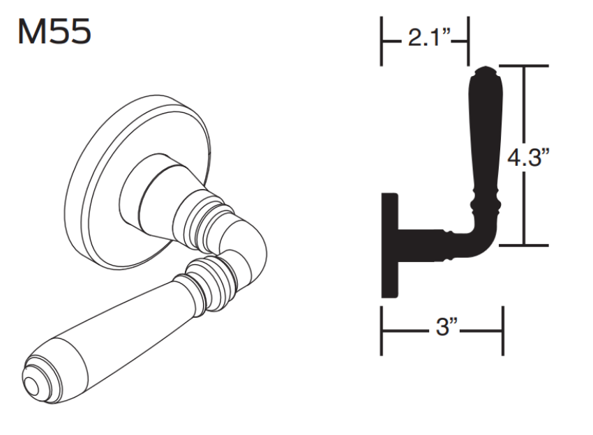 Picture of 09-506 M55 Outside Lever Assembly For L Series