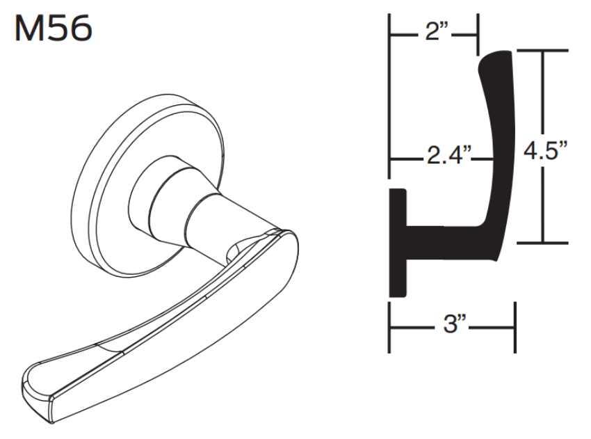 Picture of 09-506 M56 Outside Lever Assembly For L Series