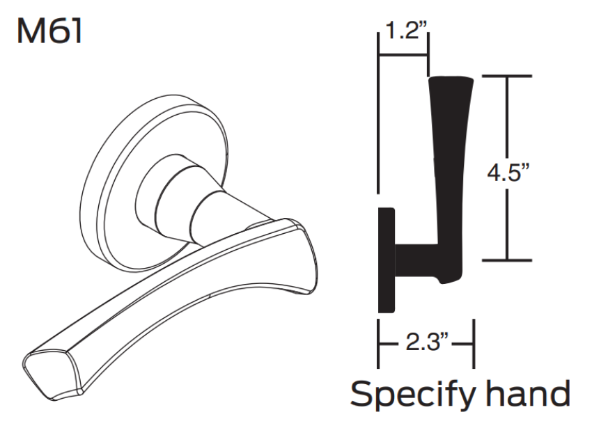 Picture of 09-506 M61 Outside Lever Assembly For L Series