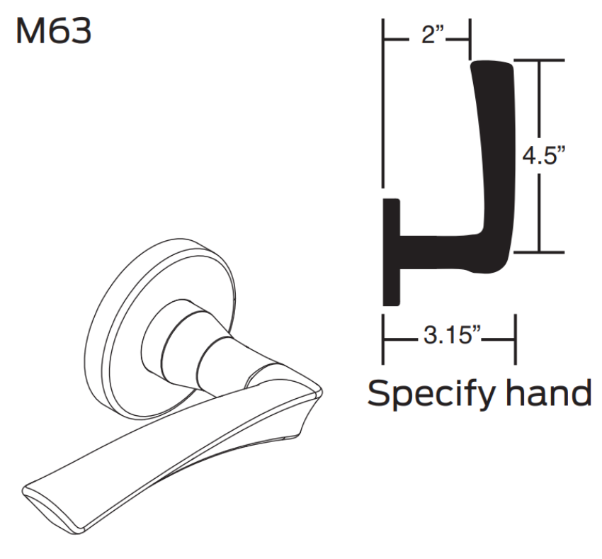 Picture of 09-506 M63 Outside Lever Assembly For L Series